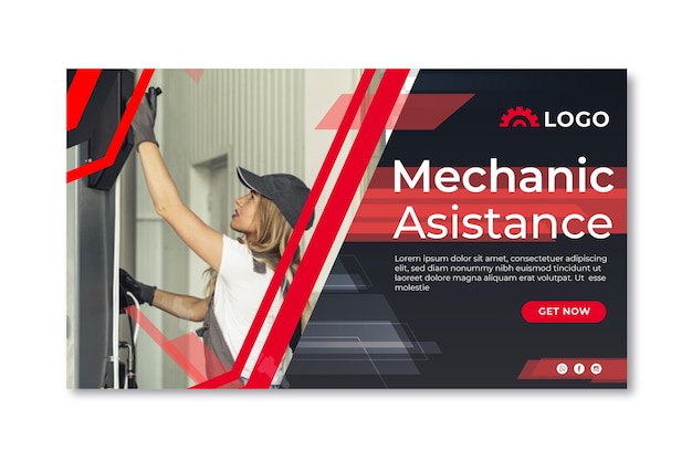 Mechanic assistance banner template