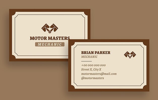 Free vector mechanic business card template