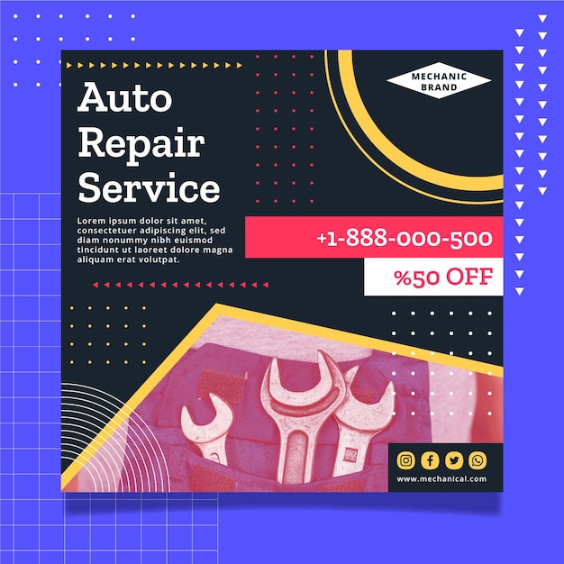 Free vector mechanic flyer template design