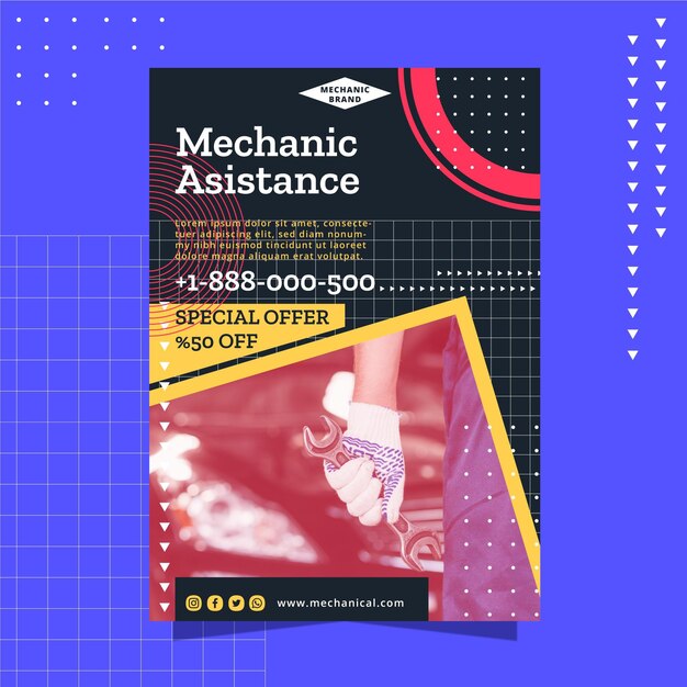 Free vector mechanic flyer template