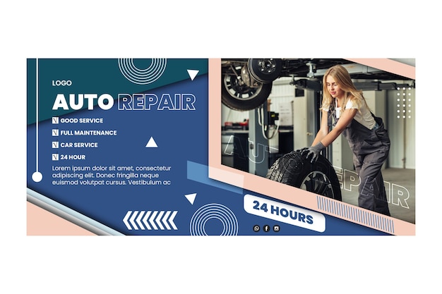 Mechanic horizontal banner template