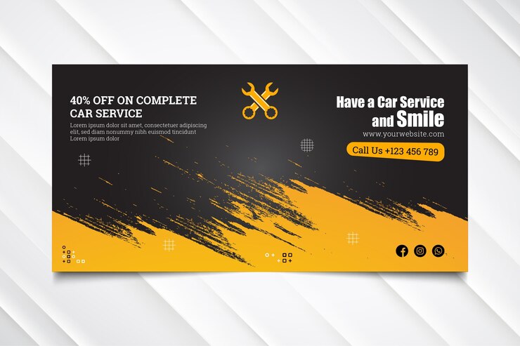 Free Vector mechanic hub banner template