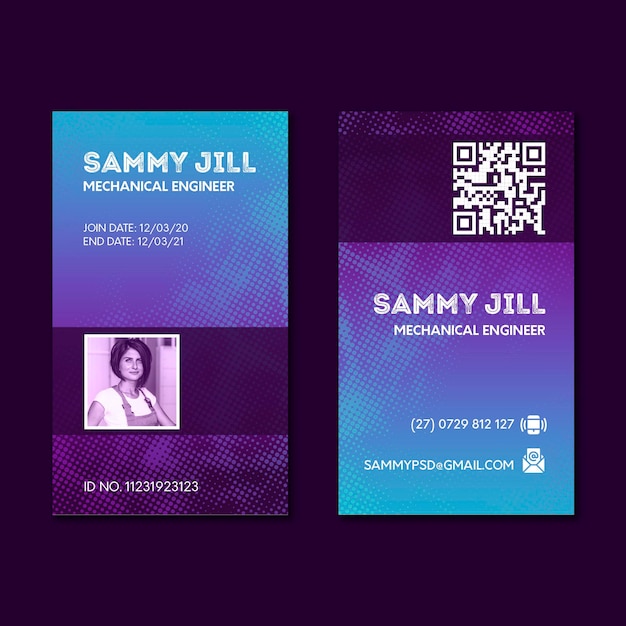 Free vector mechanic id card template