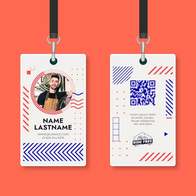 Free vector mechanic id card template