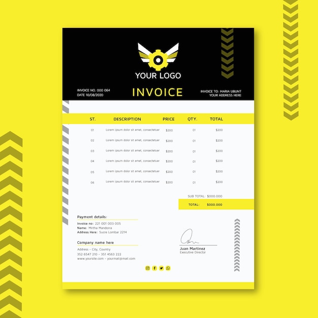 Mechanic invoice template