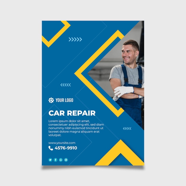 Free vector mechanic poster template