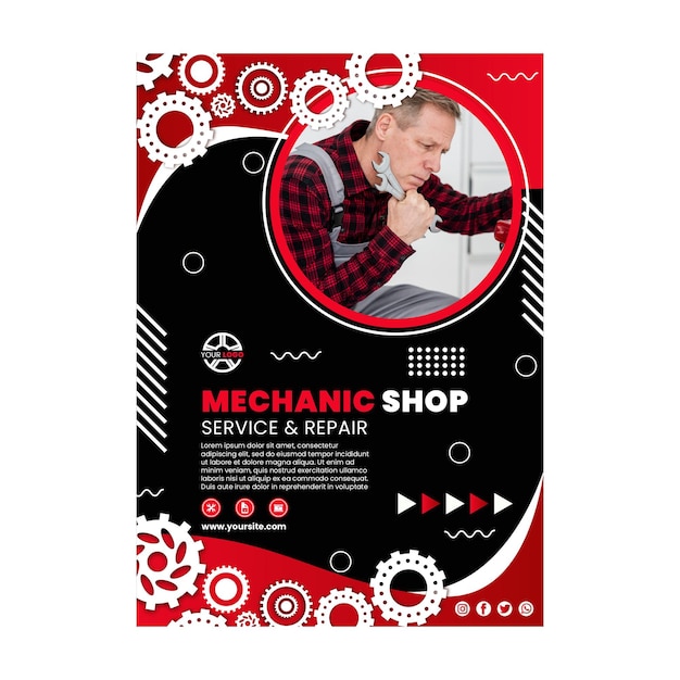 Free vector mechanic poster template