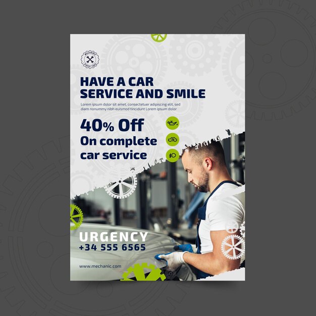 Mechanic and service flyer template