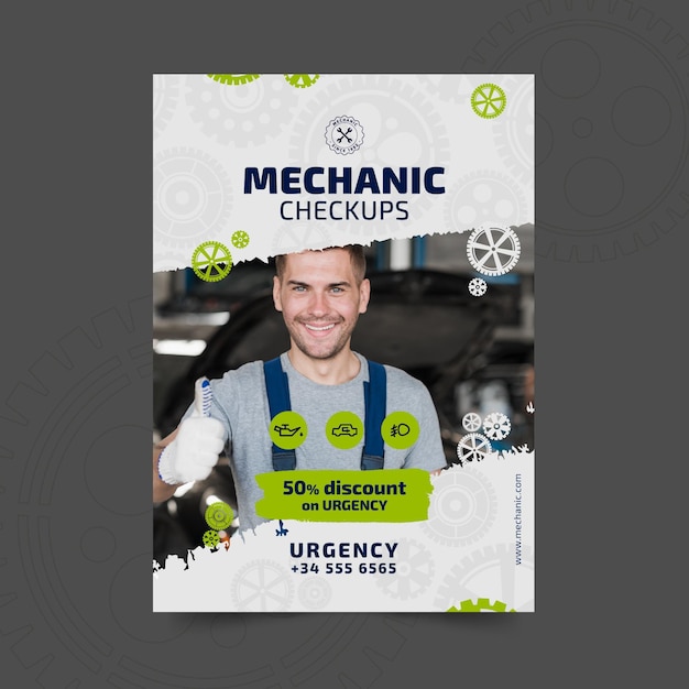 Mechanic and service poster template