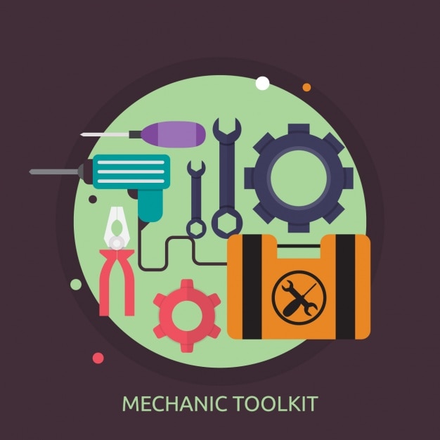 Free vector mechanic toolkit design