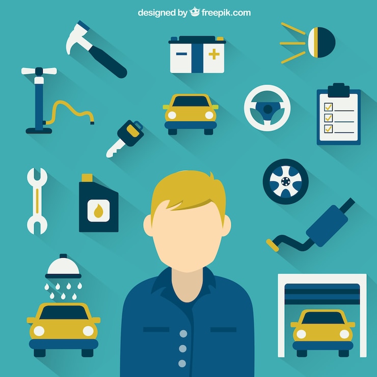 Free Vector mechanic and tools