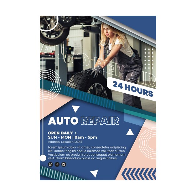 Mechanic vertical flyer template