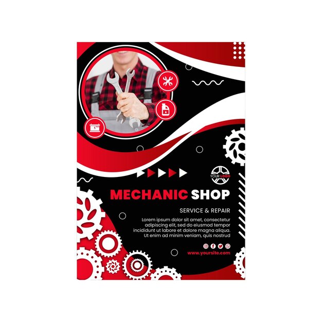 Mechanic vertical flyer template