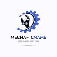 Vettore gratuito design del logo di ingegneria meccanica