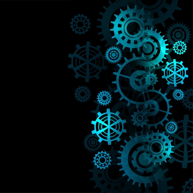 Free Vector mechanical gear wheel transmission background with text space