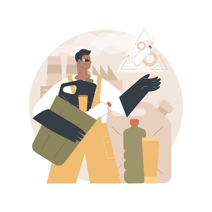 Free Vector mechanical recycling illustration