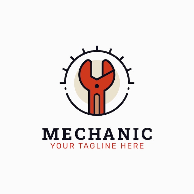 Free vector mechanical repair logo design template