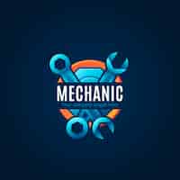 Vettore gratuito design del logo di riparazione meccanica