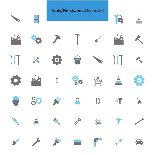 Mechanical tools icons collection