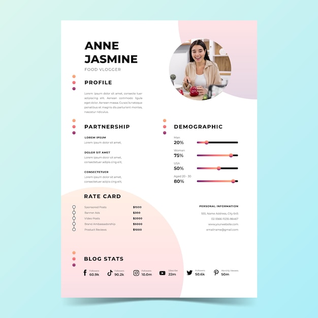 Media kit template design