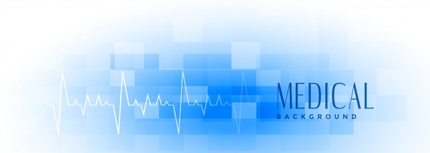 Free vector medial and healthcare wide blue banner