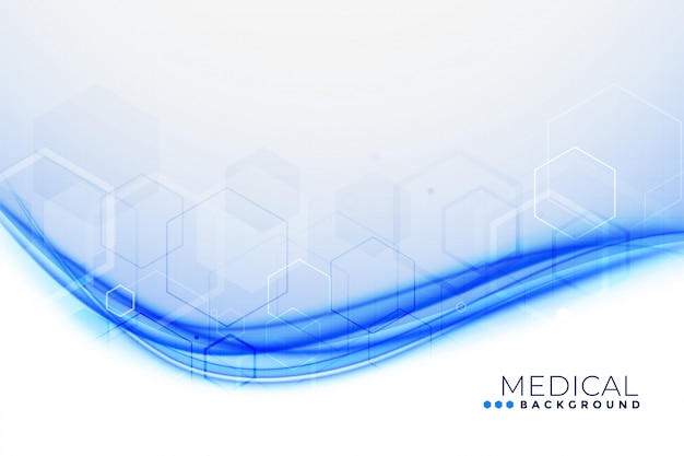 Free vector medical background with blue wavy shape