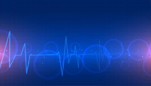 Free vector medical background with cardiograph heart beat lines