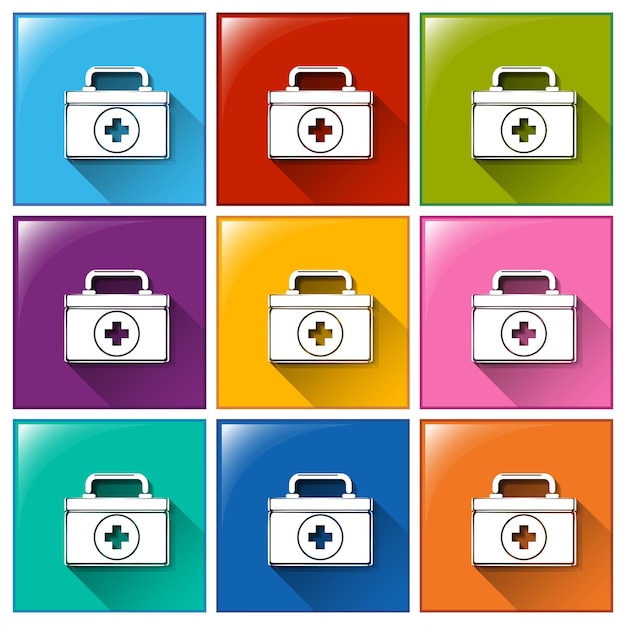 Free vector medical bag icons