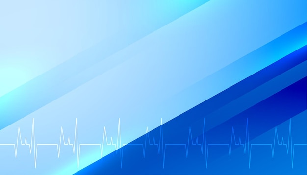 Free vector medical blue backgorund with heartbeat line