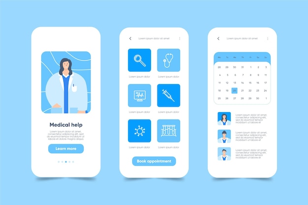 Free vector medical booking app concept