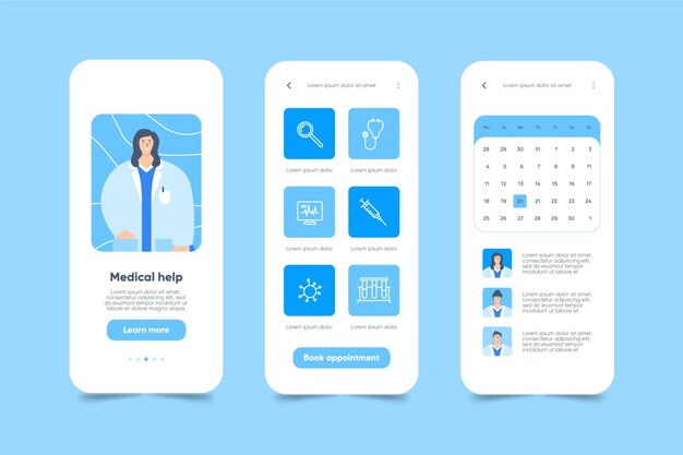 Medical booking app concept