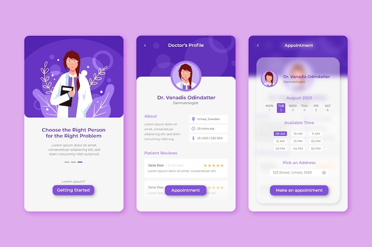 Free Vector medical booking app concept