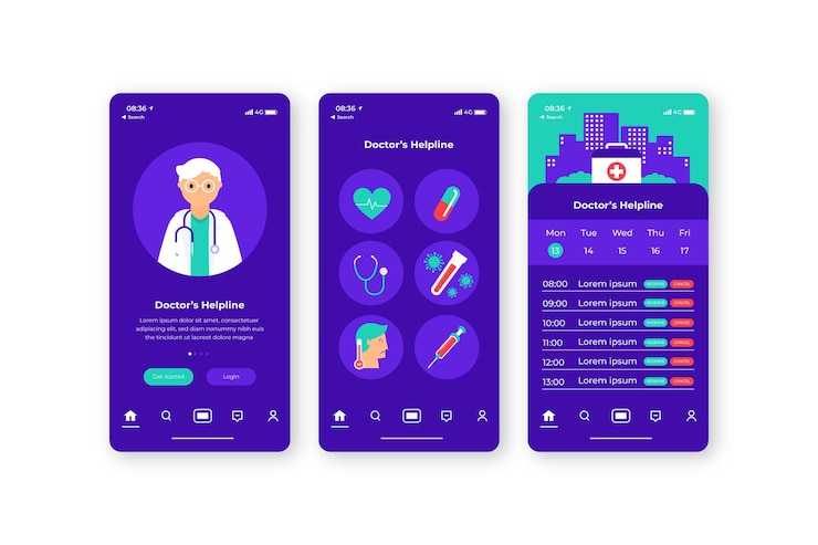 Free Vector medical booking app concept
