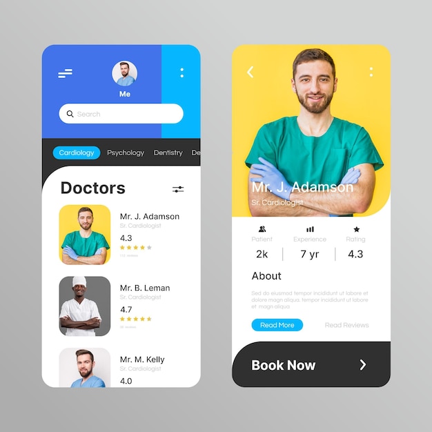 Medical booking app with photo