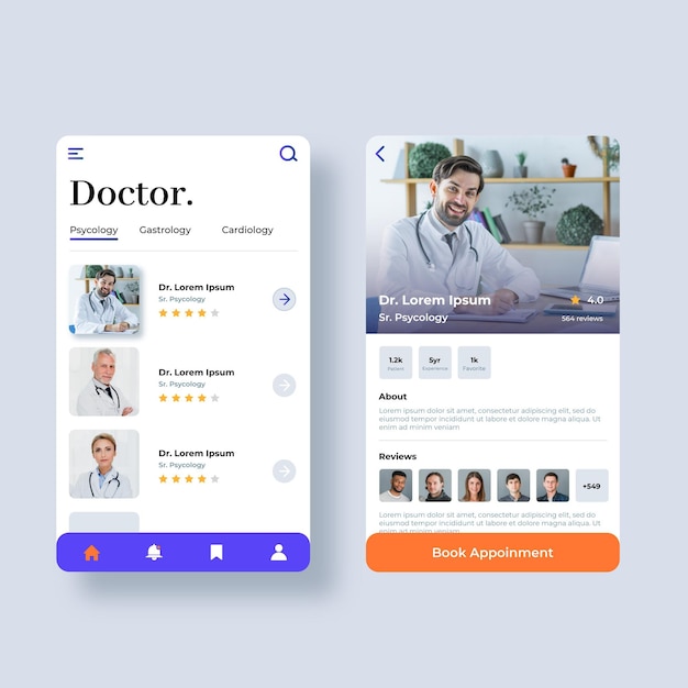 Free Vector | Medical booking app