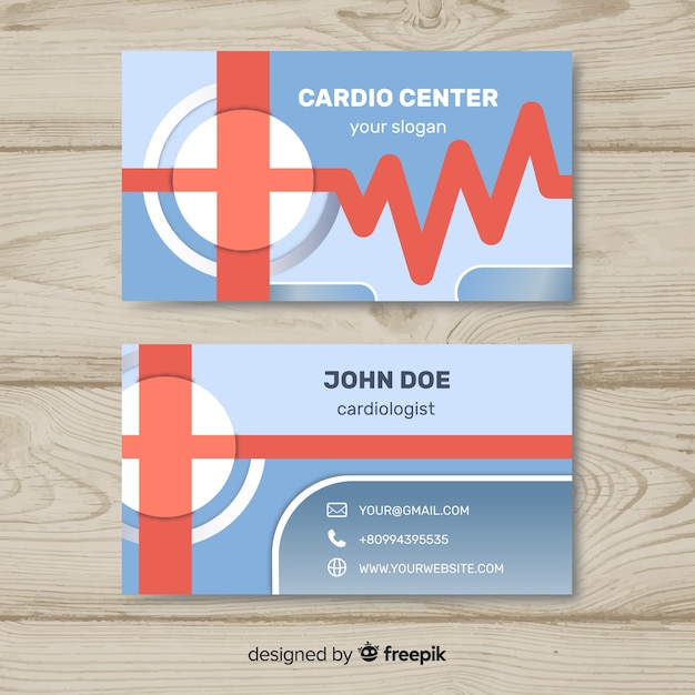 Free vector medical business card template with modern style