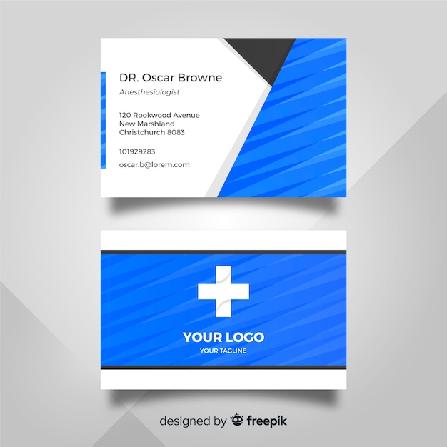 Medical business card template with modern style