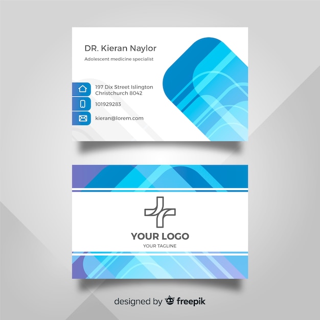 Free vector medical business card template with modern style