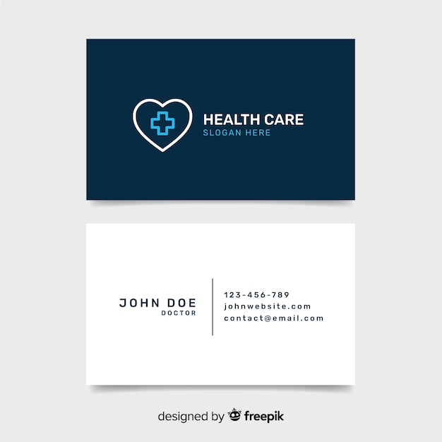 Шаблон медицинской визитной карточки с современным стилем