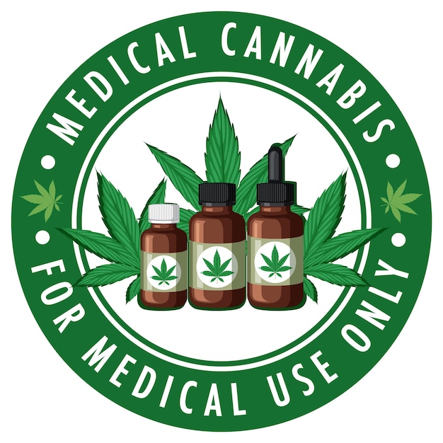 Free vector medical cannabis badge logo