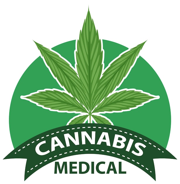 Vettore gratuito logo distintivo della cannabis medica