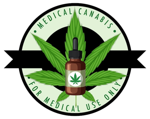 Free vector medical cannabis badge logo