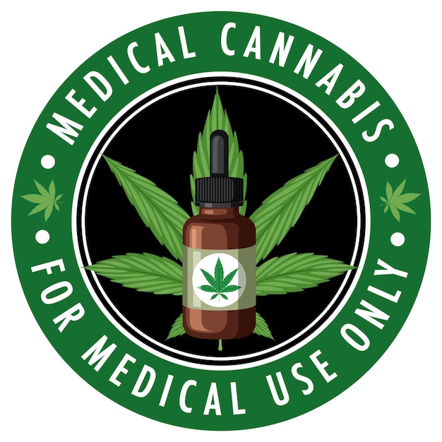 Vettore gratuito logo distintivo della cannabis medica