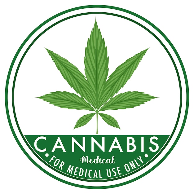 Vettore gratuito logo distintivo della cannabis medica