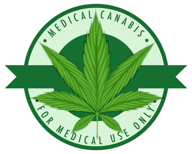 Vettore gratuito logo distintivo della cannabis medica