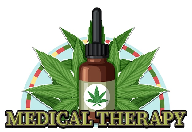 Vettore gratuito logo distintivo della cannabis medica