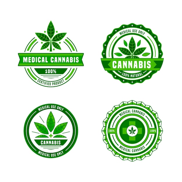 Free vector medical cannabis badges