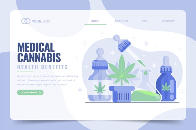 医療大麻の健康上の利点のランディングページ