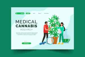 Free vector medical cannabis landing page