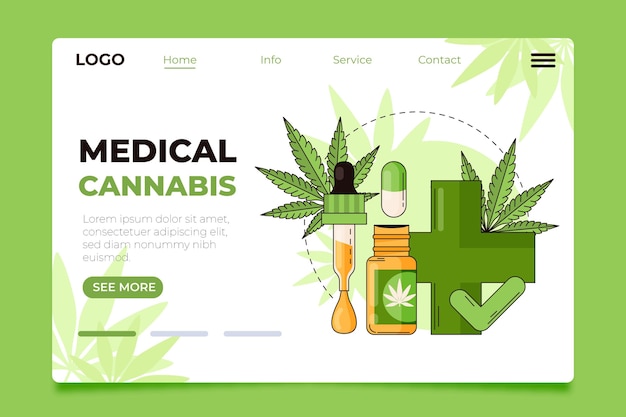 Free vector medical cannabis - landing page